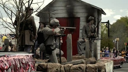 Mr. Saltzman's history class builds a Battle of Willow Creek float for the Founders' Ball Parade in *The Vampire Diaries*