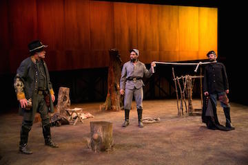 The Colonel, Hero, and Captain Smith negotiating power and ownership in wartime. Image credit: Evgenia Eliseeva and the A.R.T.