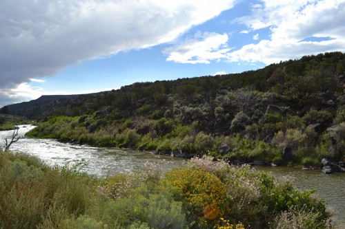 The Rio Grande as it flows southward from Taos and out of the Rio Grande Gorge.